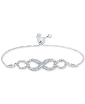 diamond infinity bolo bracelet