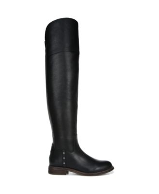 Franco Sarto Women's Haleen Wide Calf Over-the-Knee Boot - Leather, Side Zip, Almond Toe, 1.25" Heel