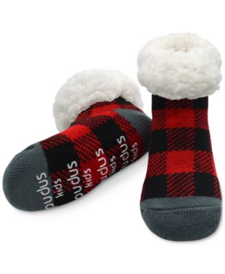 pudus - Pudus Kid's Cozy Slipper Socks with Non-Slip Grippers & Warm Fleece Lining