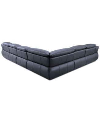 Daisley 6-Pc. Leather "L" Shaped Sectional Sofa with 3 Power Recliners 