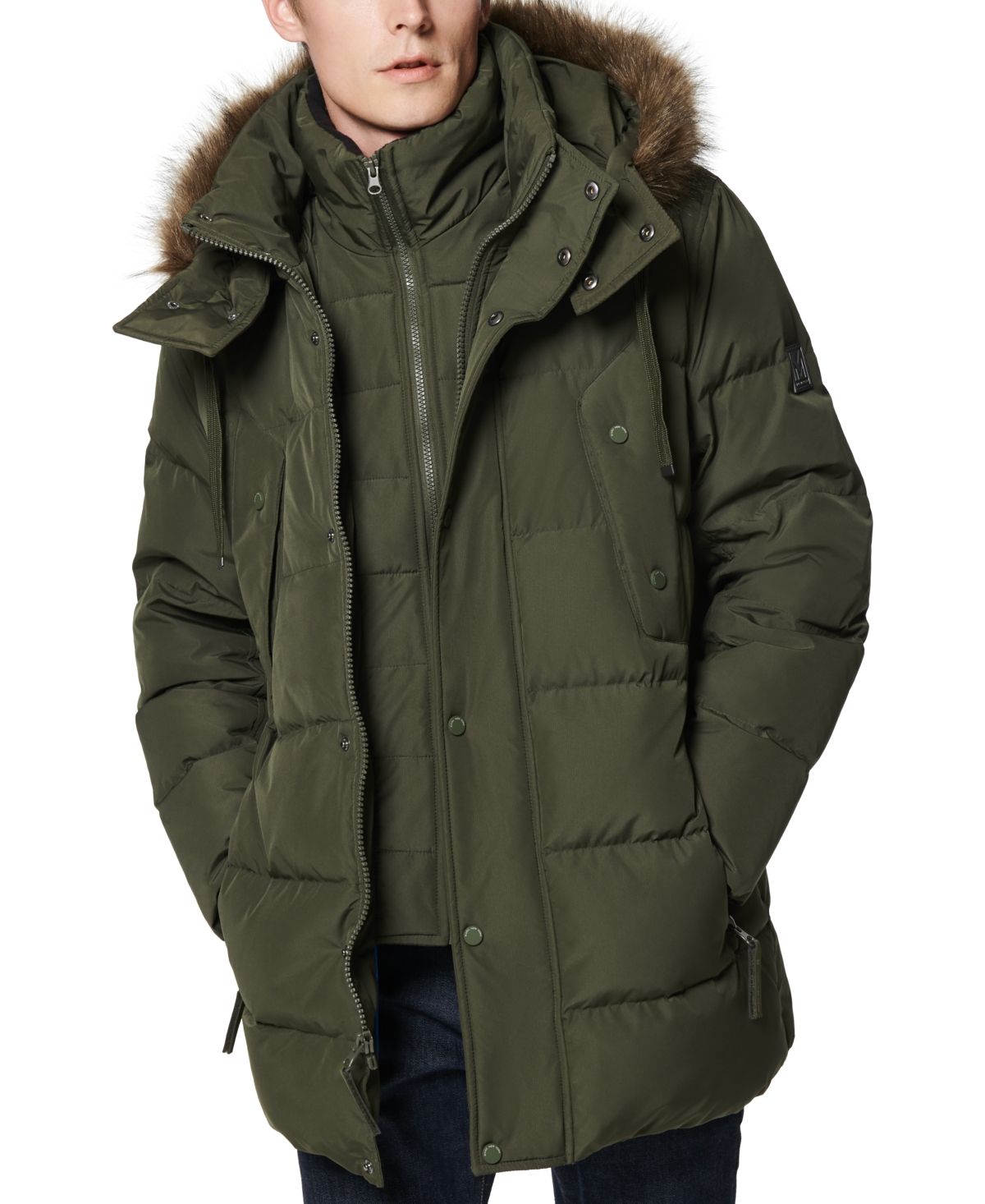 Marc new york maxfield faux discount fur trim parka