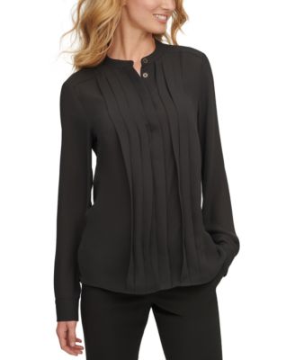 macy's black dressy blouses