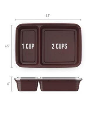 Food Prep 2-Compartment Food Storage Containers, Pack of 10