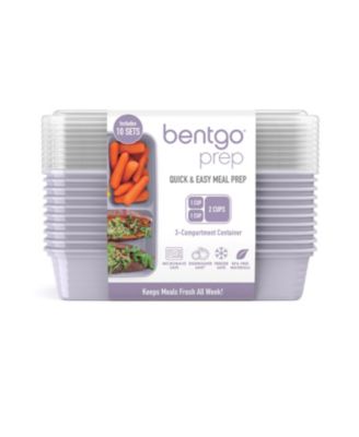 Food Prep 3-Compartment Food Storage Containers, Pack of 10