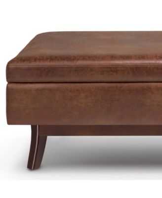 Owen Mid Century Modern Rectangle Rectangular Storage Ottoman