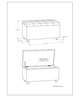 Cosmopolitan Contemporary Rectangle Storage Ottoman