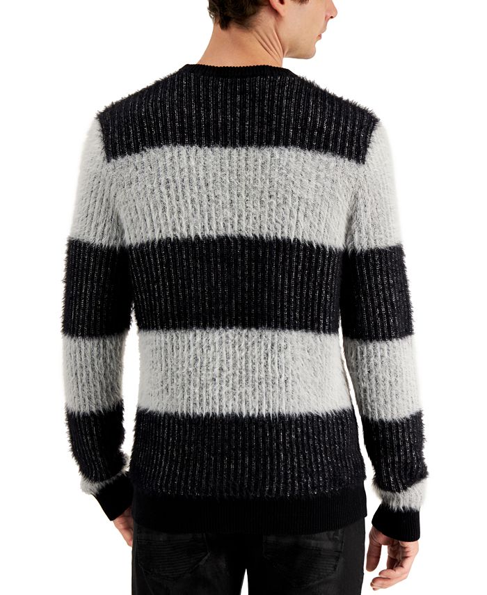 INC International Concepts Men's Fuzzy Striped Sweater, Created