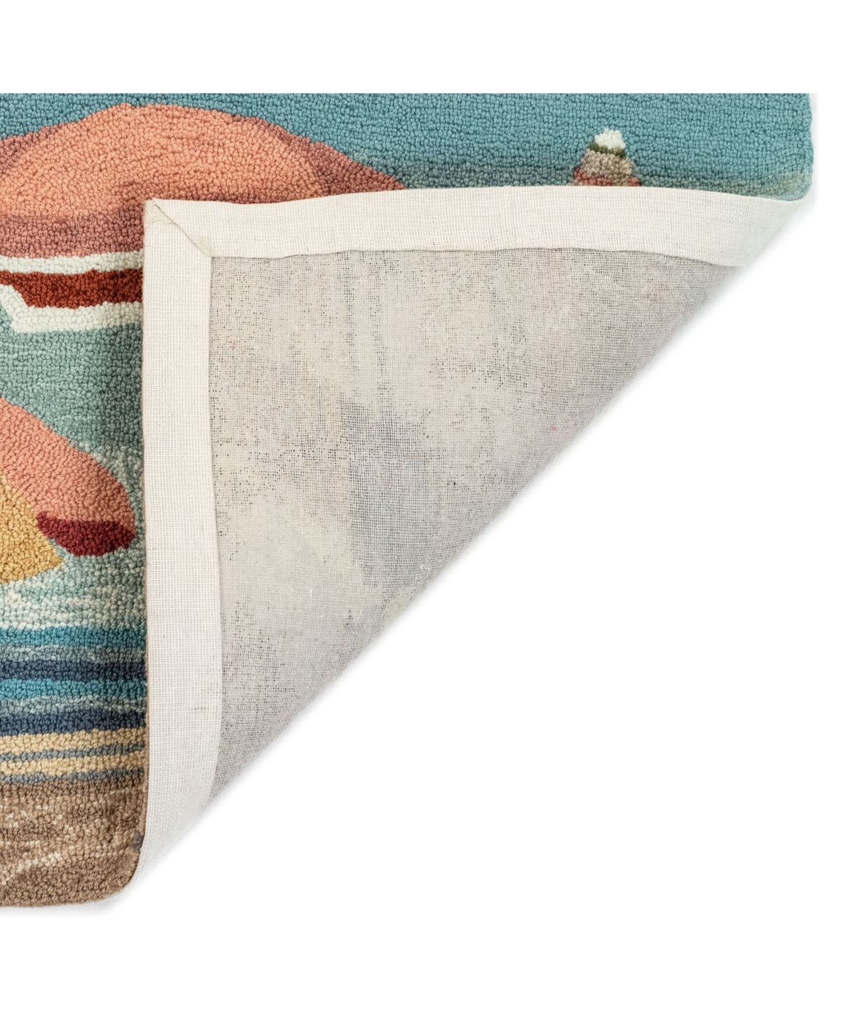 Liora Manne' Frontporch Beach UmbrellasOutdoor Area Rug - Aqua