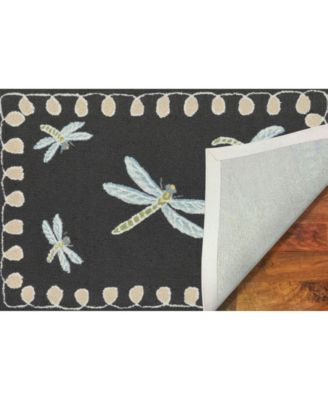 Frontporch Dragonfly Black and Gray 3'6" x 5'6" Outdoor Area Rug