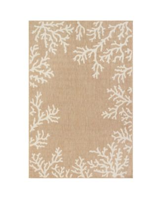Lush Decor Carmel Coral Border 6'6" x 9'4" Outdoor Area Rug
