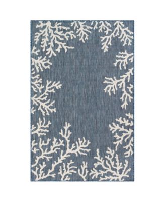 Carmel Coral Border 6'6" x 9'4" Outdoor Area Rug