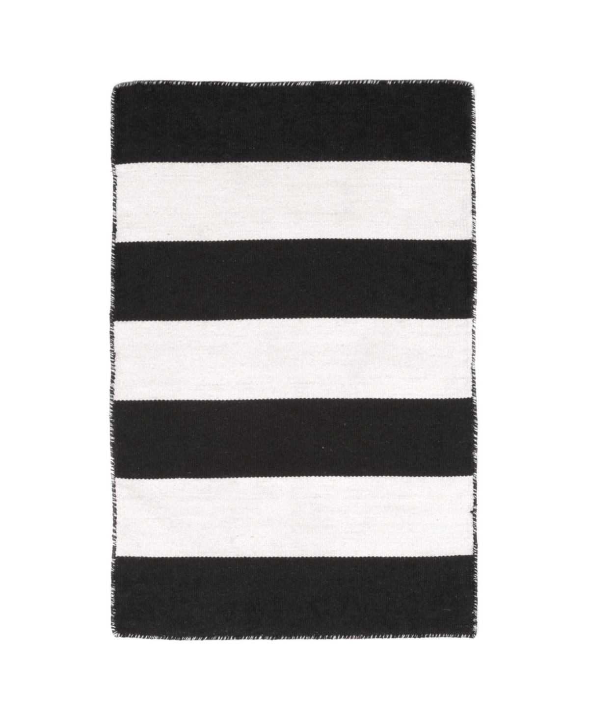 Liora Manne Sorrento Rugby Stripe 2' X 3' Outdoor Area Rug In Black,gray