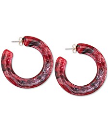 Gold-Tone Large Colored Chunky Hoop Earrings, 2.33"