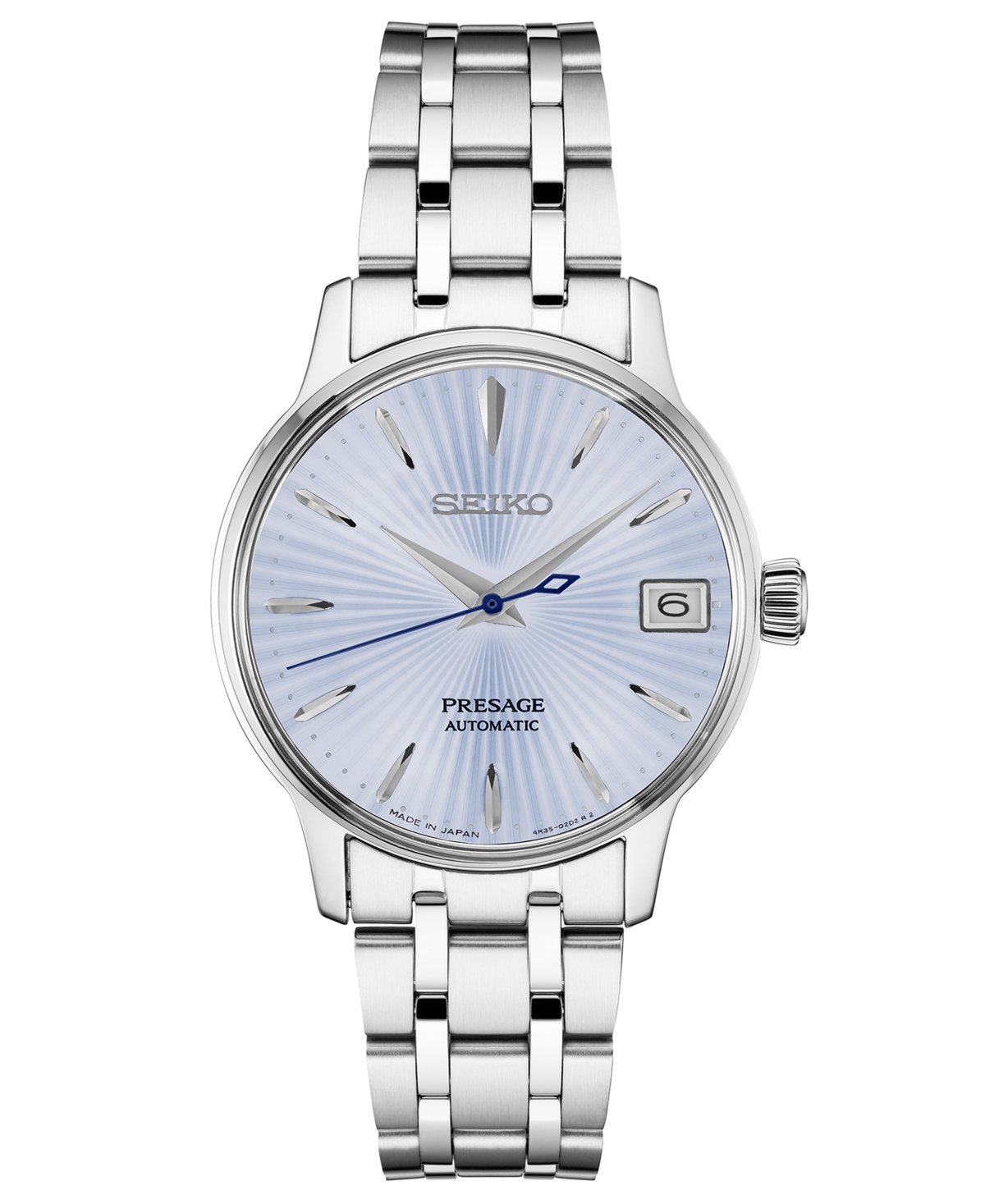 Women's Automatic Presage Stainless Steel Bracelet Watch 33.8MM - Blue