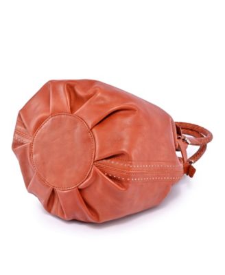 Women's Genuine Leather Pumpkin Bucket Bag