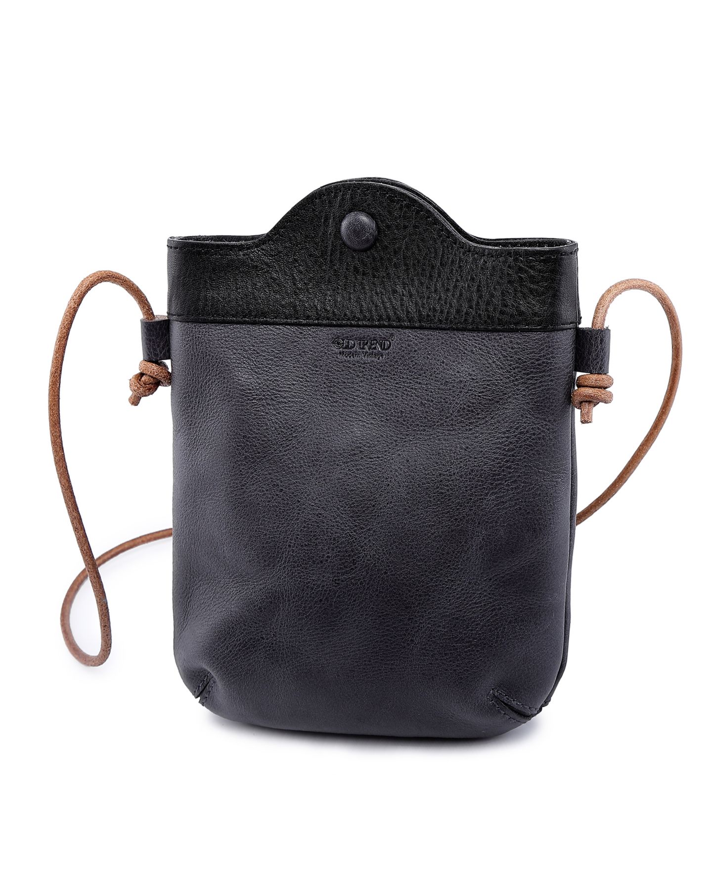 Женская сумка OLD TREND Out West Mini Leather Crossbody, цвет: Чёрный / Серый — фото 2