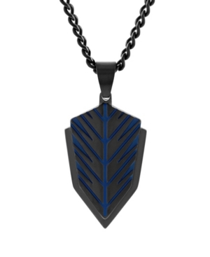 image of Macy-s Men-s Shield Pendant Necklace in Two-Tone Stainless Steel