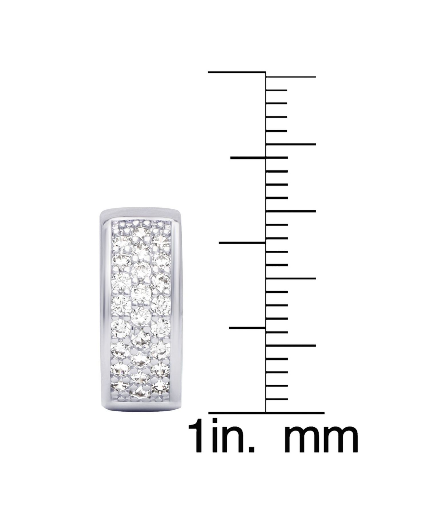 Cubic Zirconia Pave Huggie Hoop Earrings
