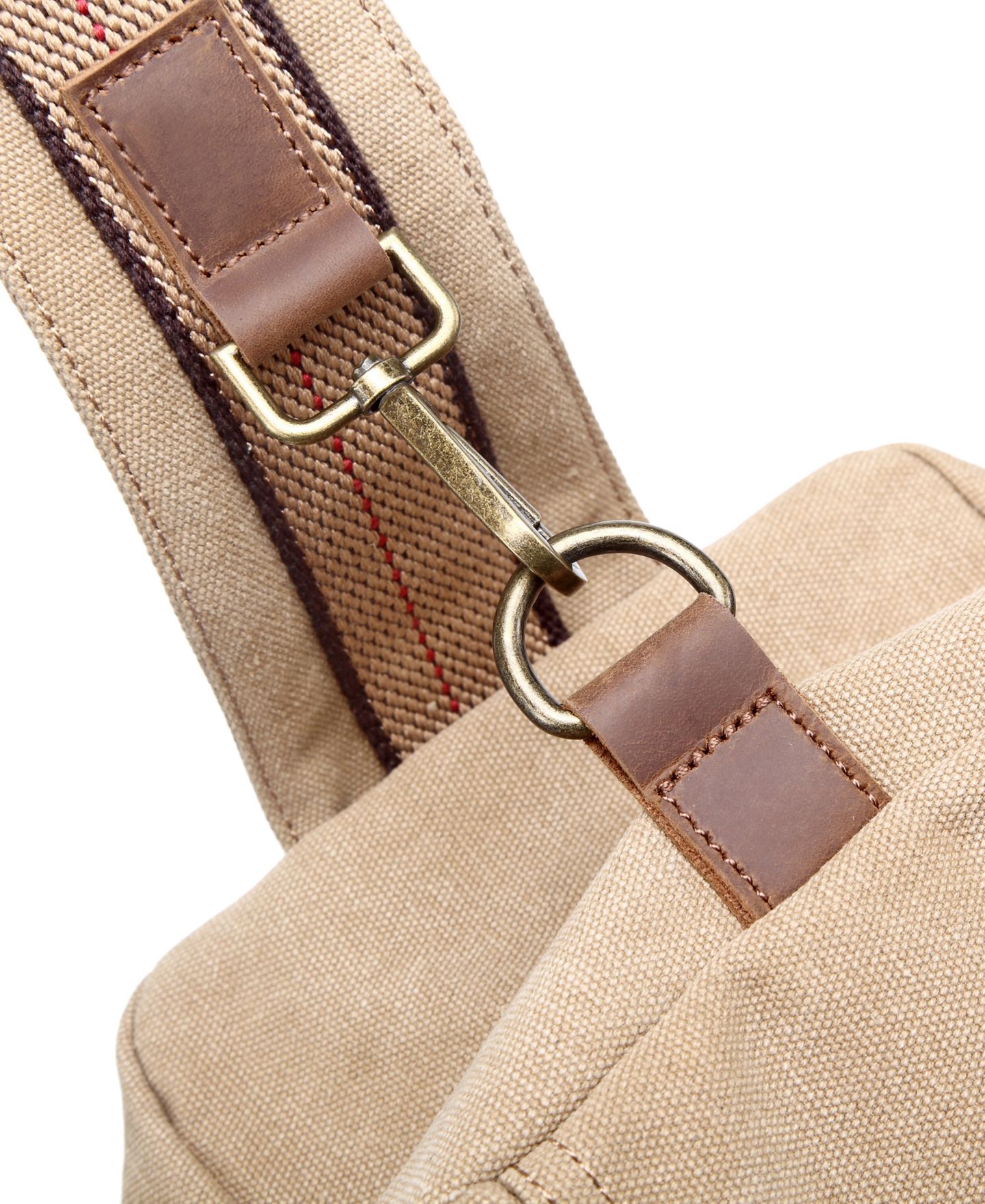 Женская сумка TSD BRAND Hill Side Canvas Sling, цвет: Хаки — фото 4