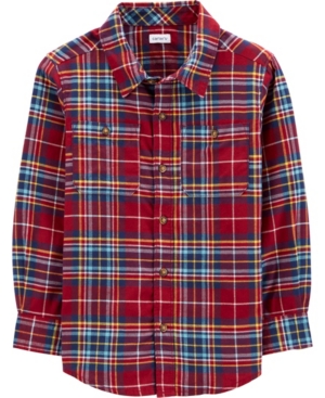 image of Carter-s Big Boy Plaid Twill Button-Front Shirt