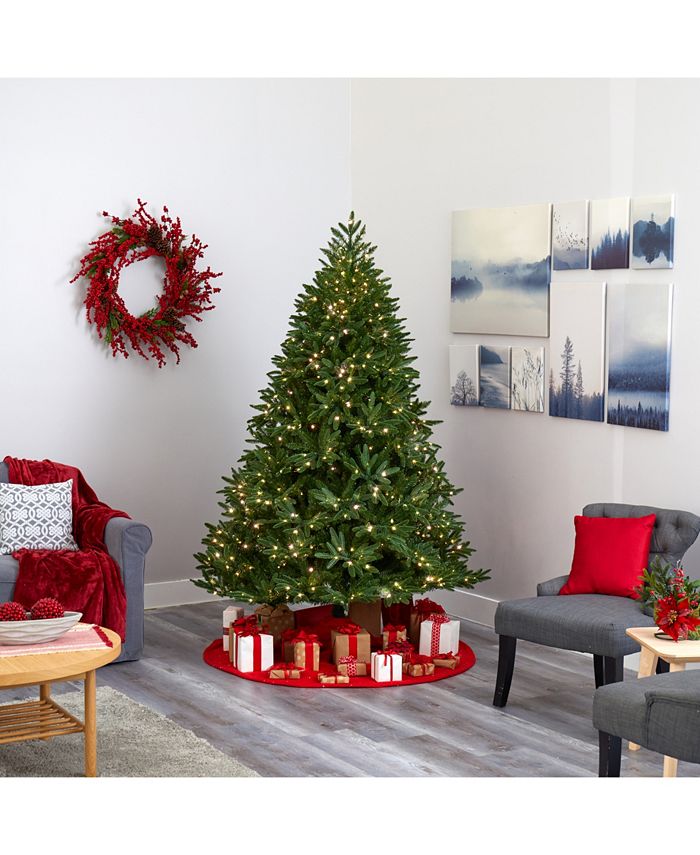 Nearly Natural Oregon Spruce Artificial Christmas Tree with 850 Warm