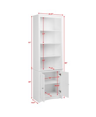 Tall Bookcase with 2 Shaker Doors