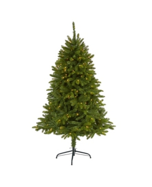Nearly Natural Sierra Spruce "natural Look" Artificial Christmas Tree With 200 Clear Led Lights In Green