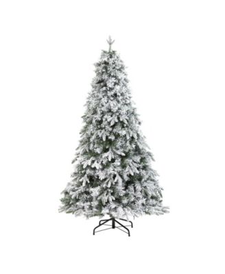 Flocked Vermont Mixed Pine Artificial Christmas Tree with 300 Clear LED Lights