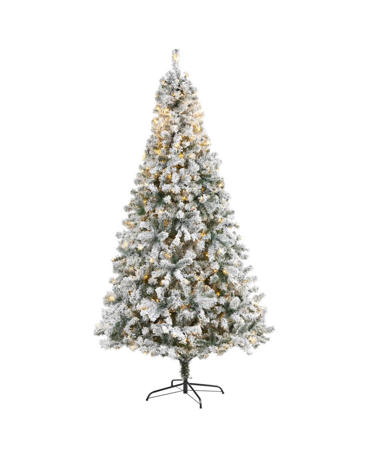 Flocked Rock Springs Spruce Artificial Christmas Tree with 500 Clear Led Lights and 1186 Bendable Branches - Multi