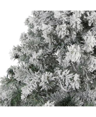 Flocked Rock Springs Spruce Artificial Christmas Tree with 800 Bendable Branches