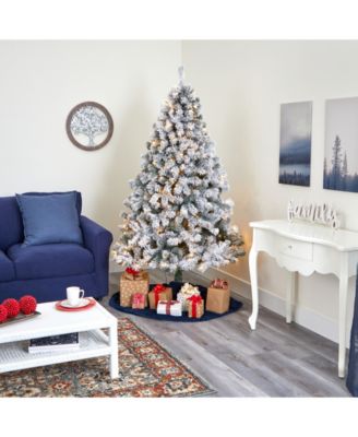 Flocked West Virginia Fir Artificial Christmas Tree with 350 Clear LED Lights