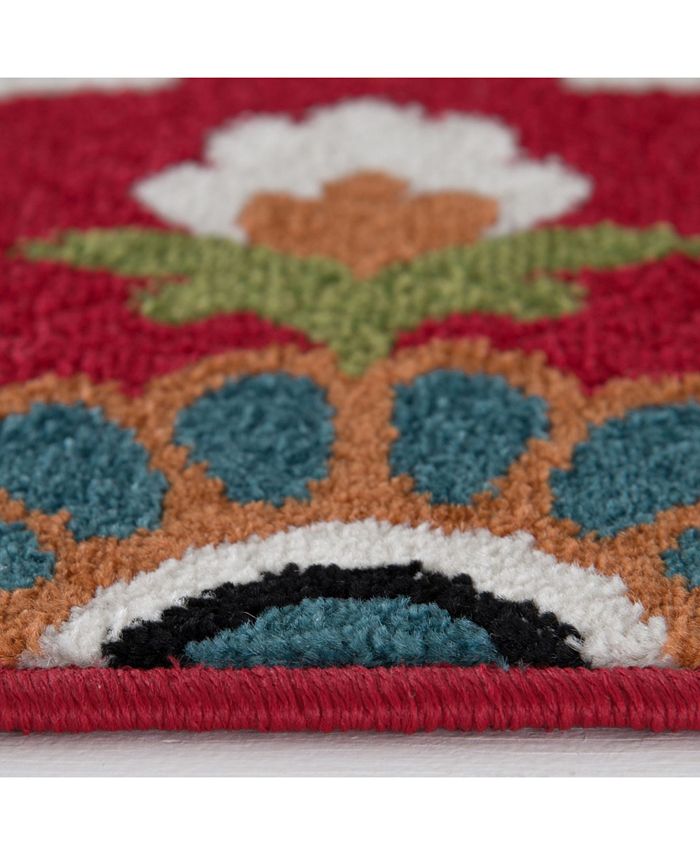 Portland Textiles Tropicana Bluffton Coral 6'7" x 9'6" Area Rug