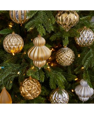 Holiday Lux Shatterproof, 12 Count Christmas Tree Ornament Set