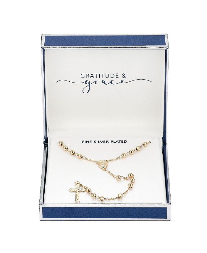 Unwritten Gratitude Grace Gold Flash Plated Rosary Necklace Macy s