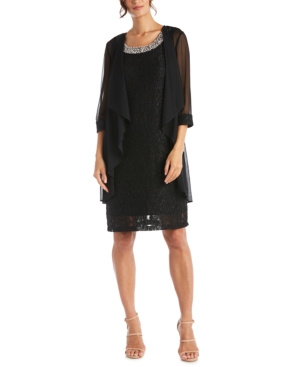 R & M Richards Embellished Lace Sheath Dress & Jacket