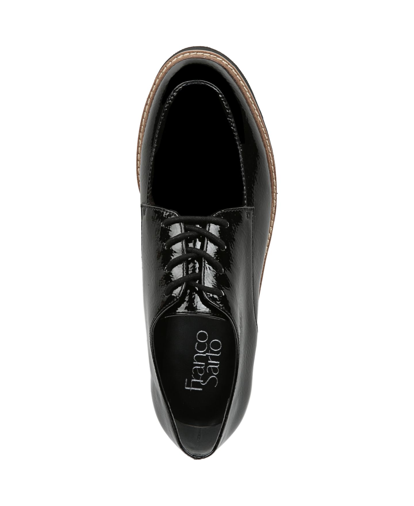 Женские оксфорды Franco Sarto Charles на рифлёной подошве, цвет: Чёрный искусственный лаковый — фото 4