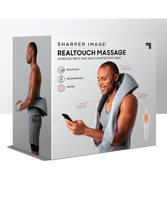 Sharper Image Realtouch Shiatsu Massager, Warming Heat Soothes Sore Muscles, Nodes Feel Like