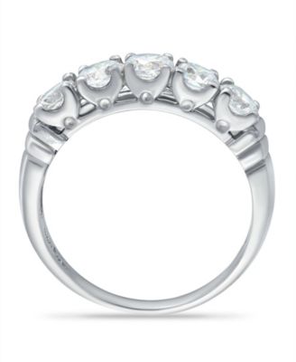 Cubic Zirconia Round 5 Stone Ring