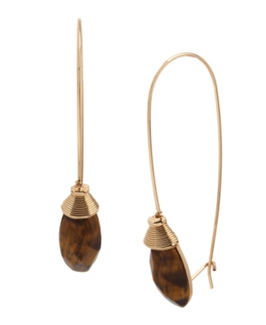 image of Robert Lee Morris Soho Tiger Eye Long Drop Earrings