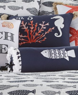 Bakio Coastal Escape Coral Decorative Pillow, 14" x 18"