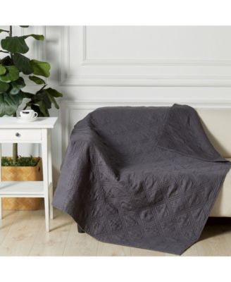 Washed Linen Reversible Quilted Throw, 50" x 60"
