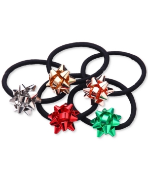 image of Inc 5-Pc. Multicolor Gift Bow Ponytail Holder Set, Created for Macy-s