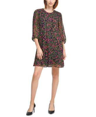balloon sleeve shift dress
