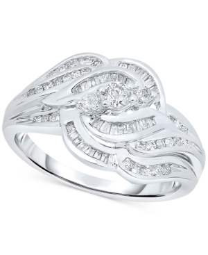 image of Diamond Baguette Swirl Ring (1/2 ct. t.w.) in Sterling Silver