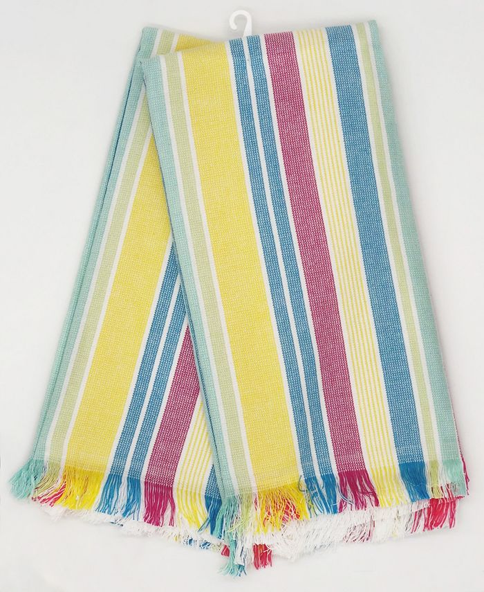 Mod Lifestyles Vertical Stripe Yarn Dyed Kitchen Towel with Terry