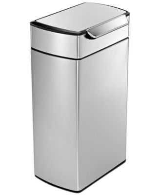 simplehuman - Brushed Stainless Steel Touch Bar Trash Can, 40 Liter Fingerprint Proof