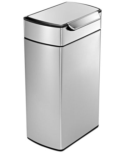 simplehuman Brushed Stainless Steel 40 Liter Fingerprint Proof Touch Bar Trash Can
