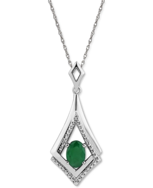 image of Emerald (7/8 ct. t.w.) & Diamond Accent 18