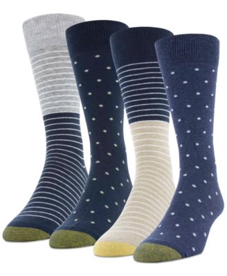 Gold Toe Men's 4-Pack Casual Dot Stripe Crew Socks & Reviews ...