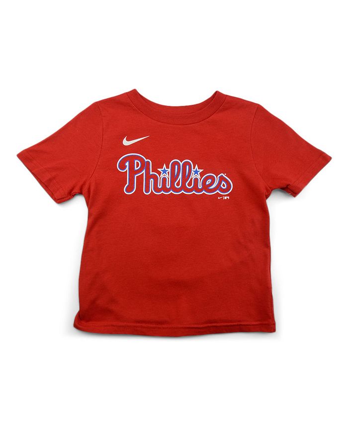 Men's Nike Bryce Harper Red Philadelphia Phillies Name & Number T-Shirt